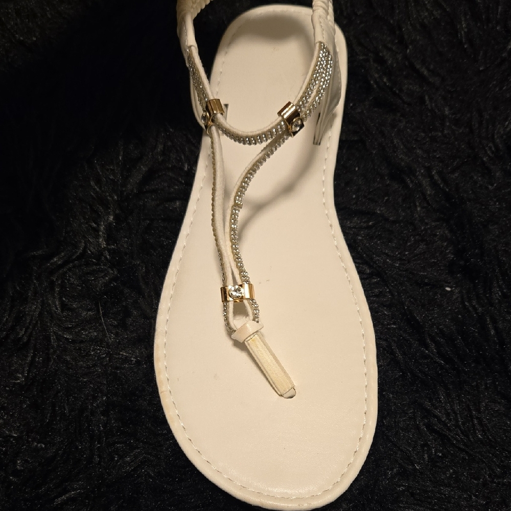 White Bling Sandals